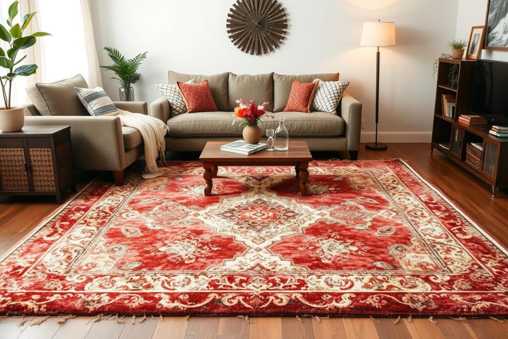 Ein großer Teppich im Wohnzimmer Ein großer Teppich im Wohnzimmer