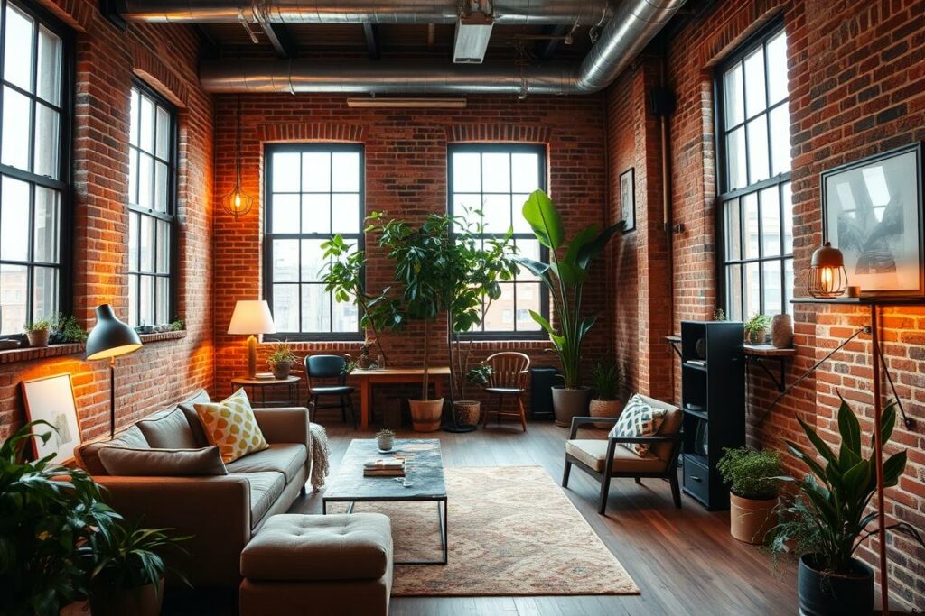 Loft-Ziegelwände